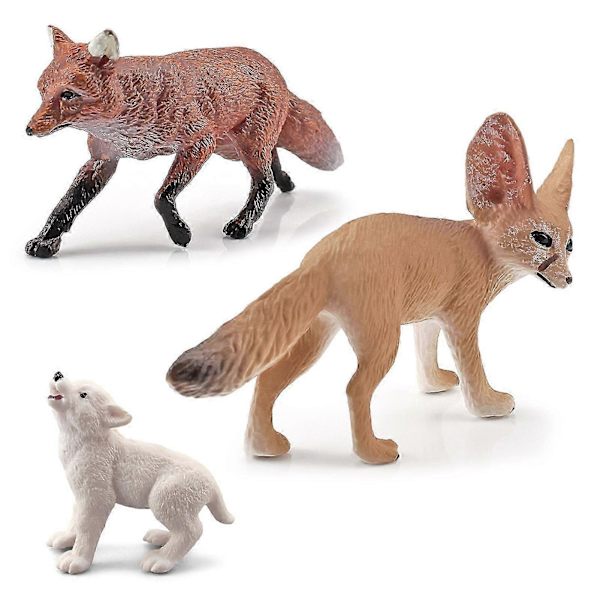 Miniature Dyr Simuleret Fødselsdagsgave PVC Skrivebordsdekoration Fennec Ræv Mankeulv Model til Børn B