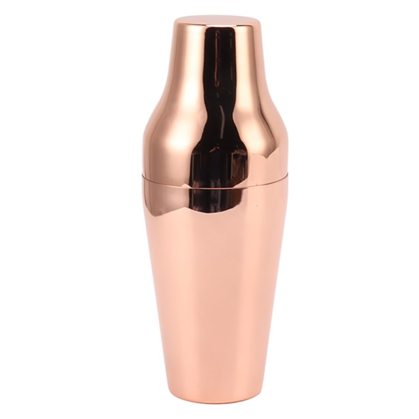 Rostfri drink shaker i fransk stil, 2-delad Martini-mixer, drink shaker för bar, hem, camping, picknick, roséguld