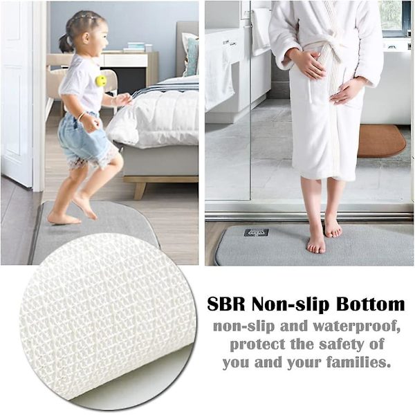 Konepestävä Memory Foam -kylpymatto - 50x80cm - Erittäin imukykyinen liukumaton suihkumatto kylpyhuoneeseen, makuuhuoneeseen ja keittiöön