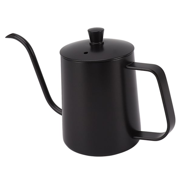 Liten kaffekanna i rostfritt stål för manuell hällning, exakt kontroll av kaffekannan med gåshals för droppkaffe, svart, 350 ml