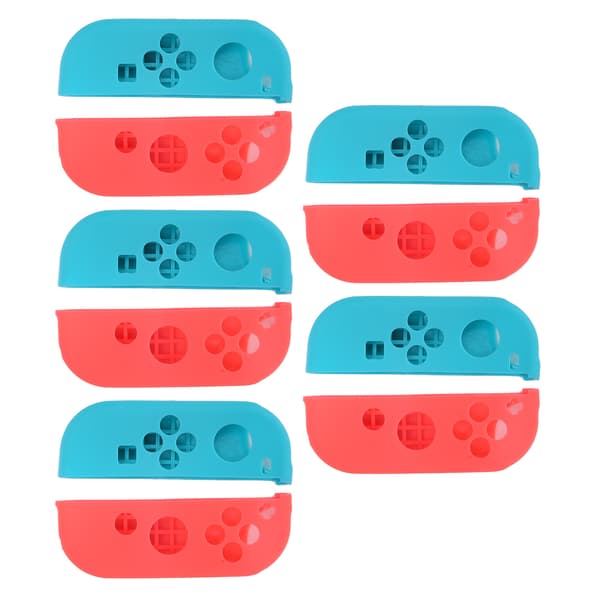 5 sæt silikone gamepad-cover stærk beskyttelse spilmaskine tilbehør til NS Switch Rød Blå