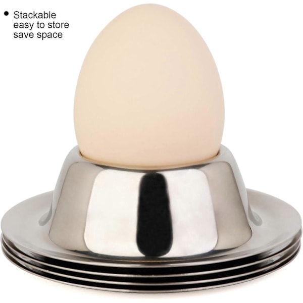 Eggkoppholder i rustfritt stål, sett for bløtkokte egg, servise, kjøkkenverktøy 4 stk