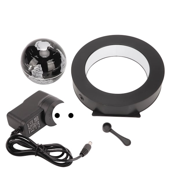 Magnetisk levitasjonsklode Innebygd LED-lys Magnetisk flytende globus Verdenskartpryd for kontorbord Hjem EU-plugg 100‑240V