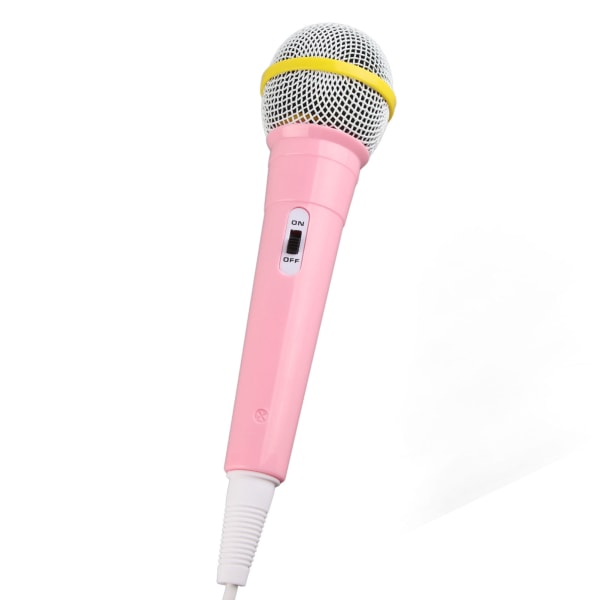 Kablet mikrofon for barn 3,5 mm plugg Lav forvrengning bærbar musikkleketøy Barnsangmikrofon for Karaoke Familiefest Rosa