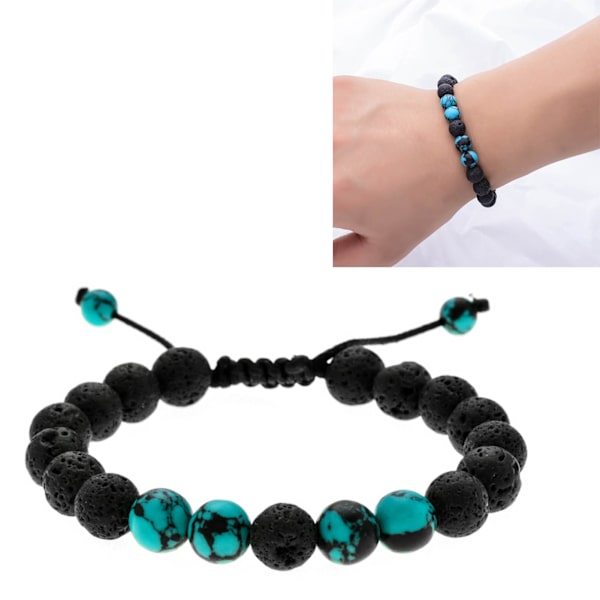 Kvinners Perle Armbånd Justerbar Etnisk Motesmykker Vulkan Stein Perle Armbånd Smykker for Feriefest