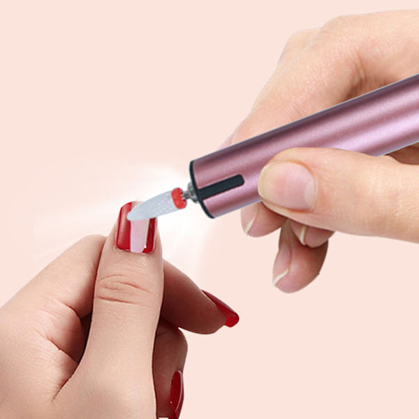 Elektrisk nagelslipningsmaskin Bärbar uppladdningsbar nagelputsmaskin för elektrisk nagelfil Rosa