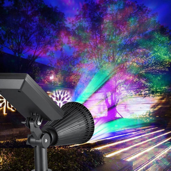 Solcellsstrålkastare IP65 Vattentät Roterbar 7 LED Superljus Stark Utomhus Stake Ljus för Gräsmatta Trädgård Gård Färg Ljus Kan Ställa In Färgen