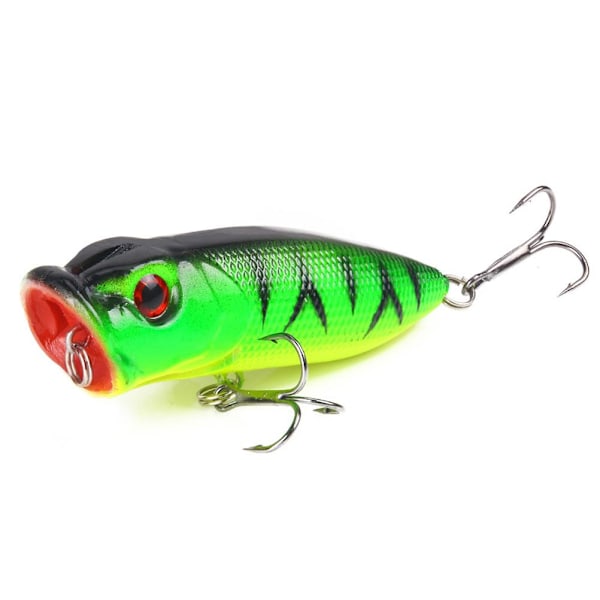 5 st 6,5 cm/10 g Top Water Fiskebeten 3D Ögon Livsliknande Swimbait Hårdbete med Trekrokar för Färskvatten Saltvatten Fiske