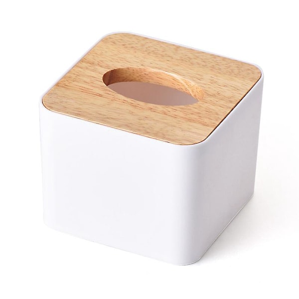 Valkoinen neliönmuotoinen muovinen servettilaatikko vetolaatikko 11*11*8,5 cm