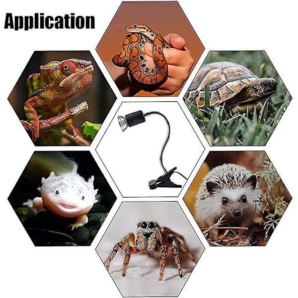 E27 Sokkel Terrarium Amphibium Reptil Varmelampe Holder Klemme Sokkel til Varmelamper, (1 stk)