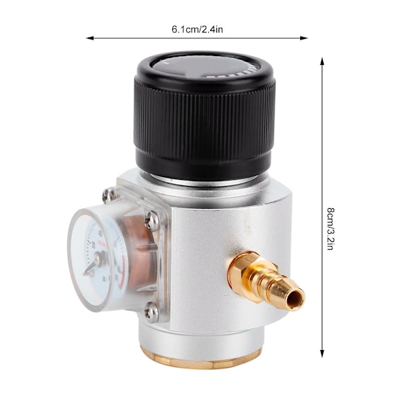 CO2 Mini Gassregulator T21 * 4 Soda Trykkmåler Wire CO2 Lader Kit 0-90 PSI (for Europeisk)
