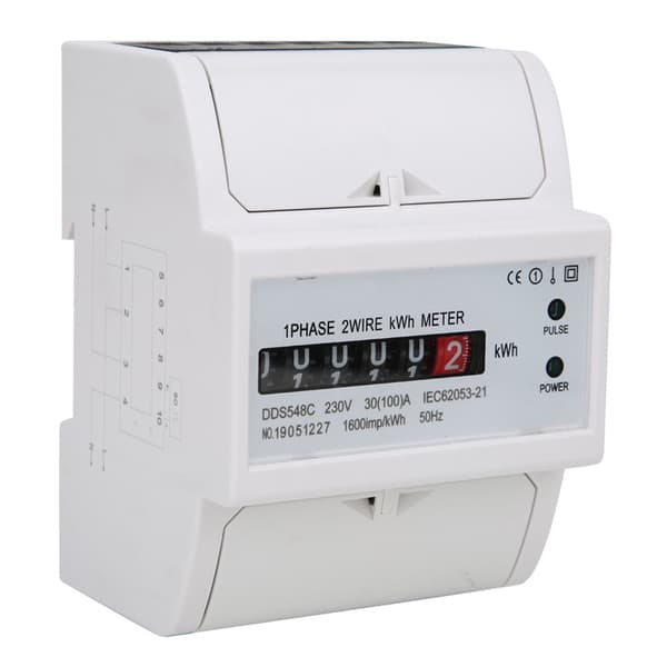 DDS548C Watt-time Måler Enkeltfaset 4P 230V Strøm Energimåler 35mm DIN-skinne Montering