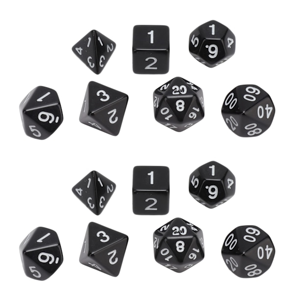14 stk. Multi Facet Terninger Hvide Tal Digital Terninger Brætspil Lærende Terninger Sæt