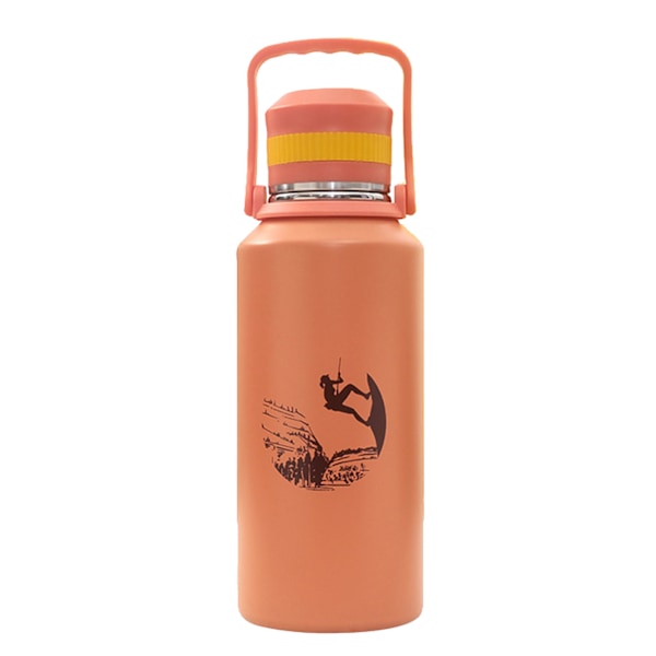 1500 ml vakuumvandflaske, lækagesikker, stor kapacitet, dobbeltvægget, rustfrit stål, isoleret sportskop til camping, orange