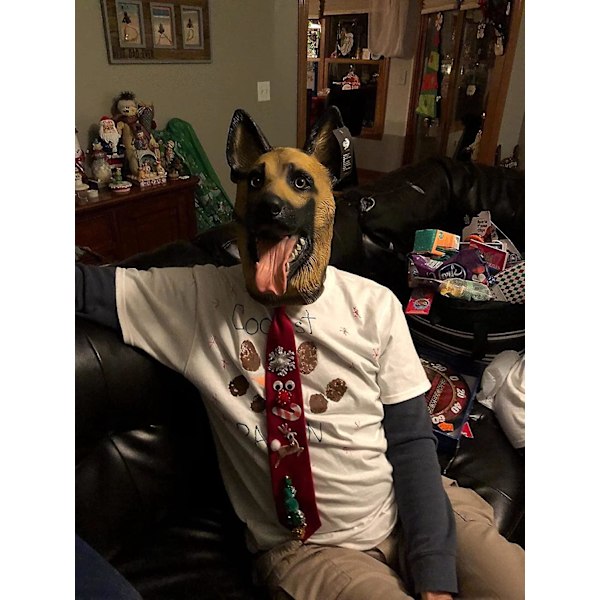 Hund Hovedmaske til Halloween Fest Super Bowl Underdog Kostume Latex Dyrehovedmaske