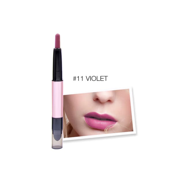 Dobbelthodet Matt Lipgloss Leppestift Langvarig Vanntett Leppestift 11#