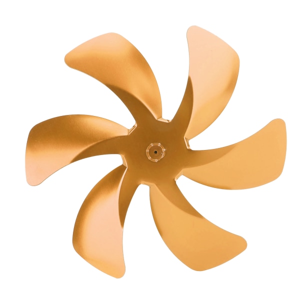 6 Blades Stove Fan Blade Aluminium Alloy Enhance Warm Air Circulation Stove Fan Blades Replacement for Fireplace Fan Gold