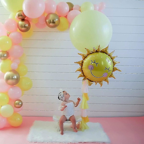 Have Dekorative 60 cm, 5 stk. Solsikke Folieballoner Smiley Solskin Aluminium Ballon Fødselsdag Bryllupsdekoration