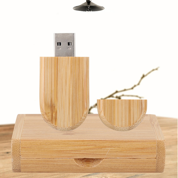 Ovalt träskal USB 3.0 Flash Memory Drive lagringssticka med box U Disk 32GB
