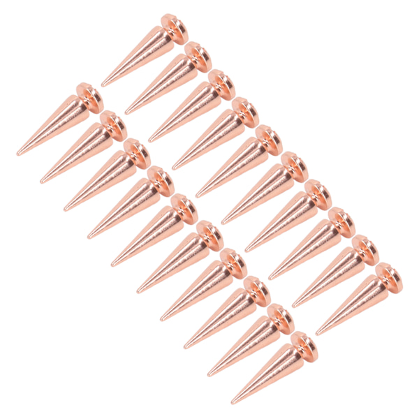 20 st spiknit med kon 10x29mm roséguldfärgad kläddekoration set kit för väska