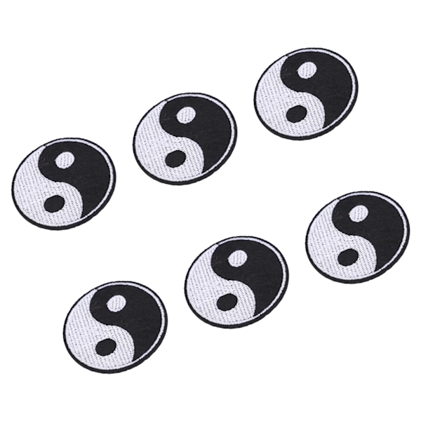 6 stk. Yin Yang-patch Tai Chi-mønster DIY-tøjpatches Individualisering Bomulds-syninger Patches til skjortepakke Hat Tegnebog