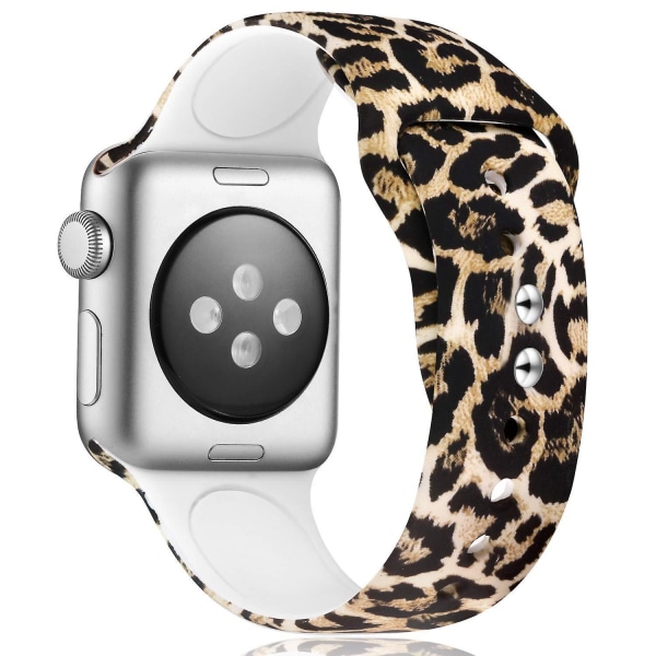 Silikon Leopard Print Watch Band kompatibel med Apple Watch Strap 38mm/40mm, for Iwatch Strap SE/Series 7 6 5 4 3 2 1