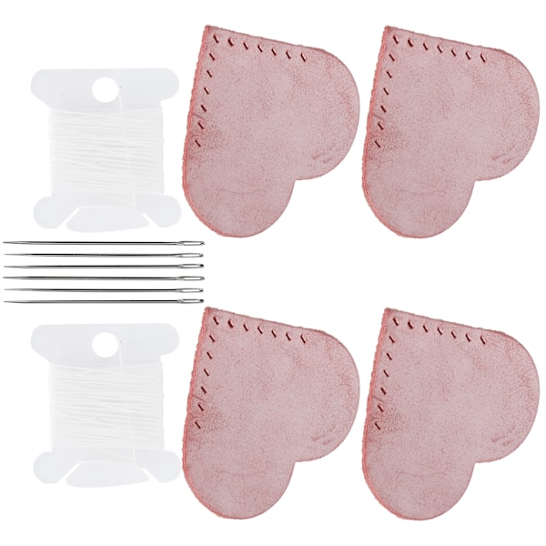 2 Set Hjärtformade Tyg Hörnsida Bokmärken Markör DIY Läder Varor SymaterialRosa