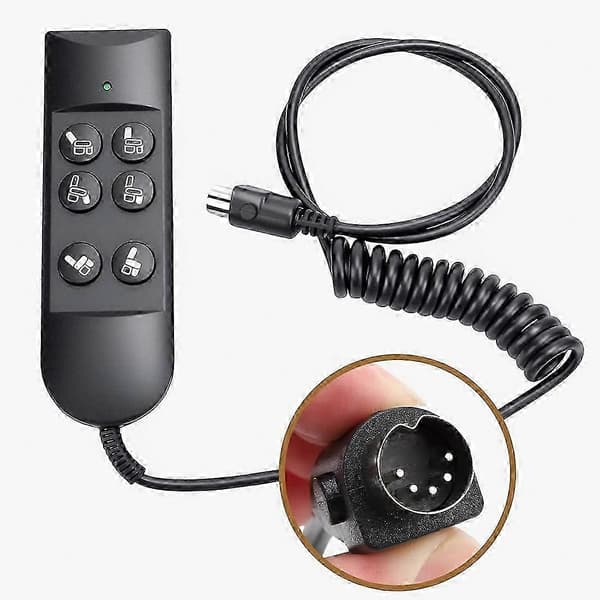 6-knapps 5-stifts elektrisk lyftstolsregulator för vilstol Soffa Handbrytare Hemapparat Kontrollösning Black