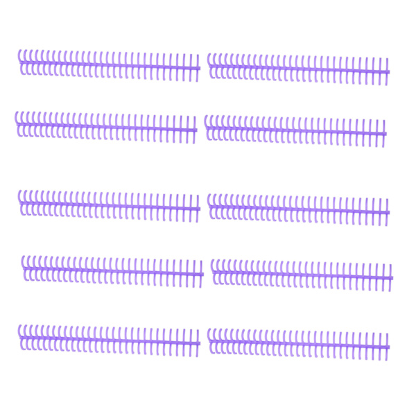 10 stk. spiralryg spiral 130 ark kapacitet rygsøjle kam 30 huller 16mm diameter sæt kit lilla