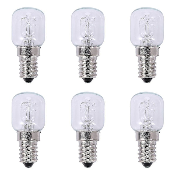 6x E14 Högtemperatur Glödlampa 500 Grader 25w Halogen Bubbelugnslampa