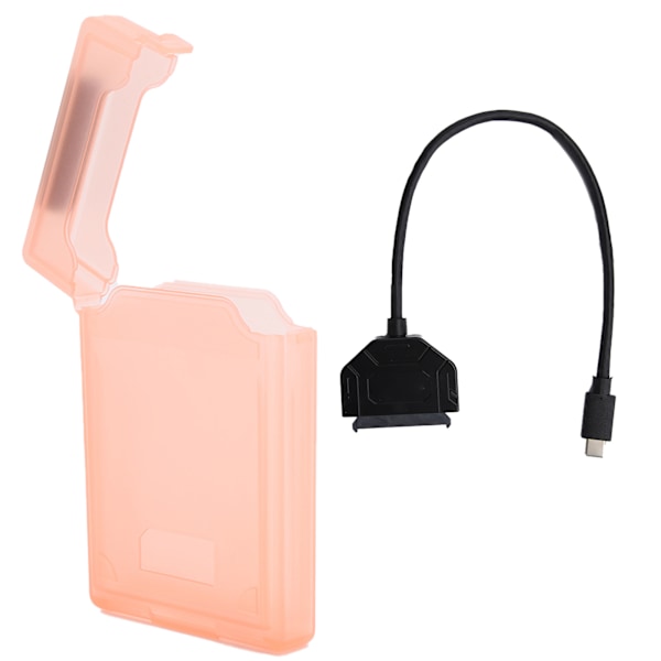 Hårddiskadapter skyddslåda kit för SATA typ C USB3.0 2.5in HDD/SDD bärbar dator tillbehör Röd