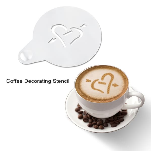 Kaffe Dekoration Stencil Latte Art Stencils Rustfrit Stål Kaffe Cappuccino Skabelon Form