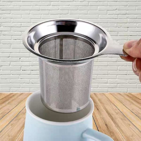 Teinfuser Sil - Återanvändbar Rostfritt Stål Nät, Glasdesign, Hängande på Muggar, Lösbladig Krydda