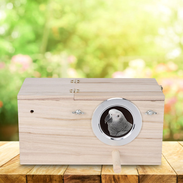 Træ Holdbare Fugle Rede Box Cockatiels Bird Breeding Box House Decoration
