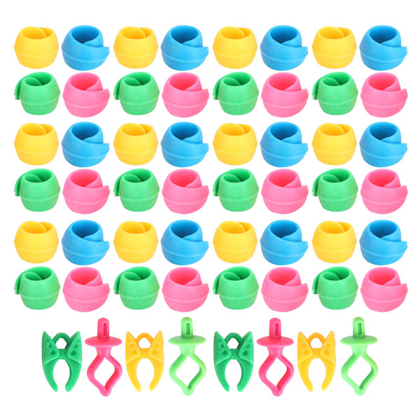 56Pcs Bobbin Thread Buddies Silicone Holder Clips Clamps Spool Huggers Embroidery Tools