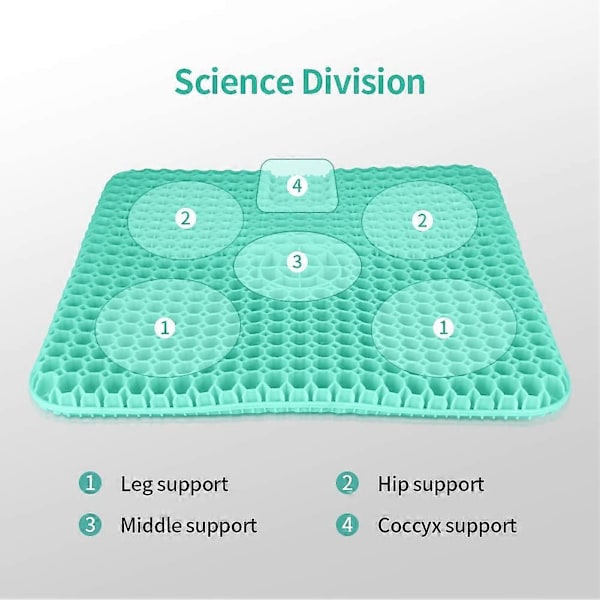 Förstorad version av honeycomb gelkudde Ergonomisk design Polymergel för att stärka stödet Lämplig för bil, kontor, familj, rullstol