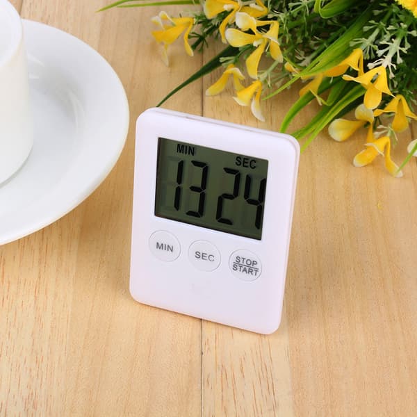 Stor LCD Digital Køkken Timer Madlavning Timer Alarm med Magnet Gadgets Madlavning Hvid