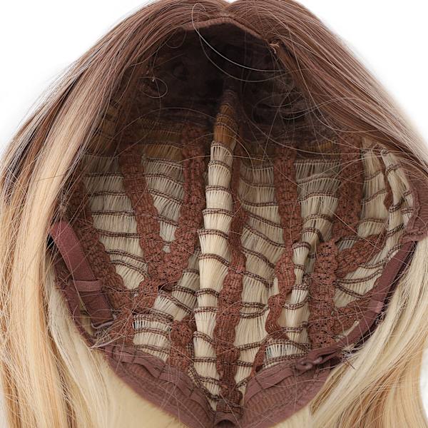 Rak peruk Axellängd Gradvis blandad färg Highlight Bob Wig Kort falskt hår för kvinnor Daglig användning