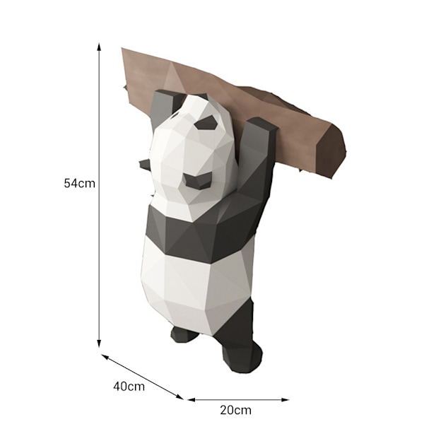 Söta Panda 3D Pappersmodell DIY Djur Pappershantverk Actionfigurer Pussel Barn Present Väggmonterade Dekorationer