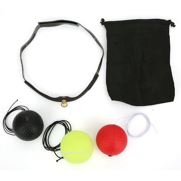 3-pack Silikagel Fight Ball Reflex Boxning React Träning Boxare Speed Punch med Huvudband