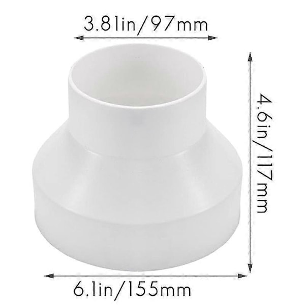 Ventilationsrør Reduceringsadapter Rørkanaladapter Rørforbindelse Til Inline Ventilationssystem(150