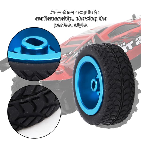 4 stk. RC Bil Model Tilbehør Passer til WLtoys 1/28 K989-53 RC Aluminium Dæk (Blå)