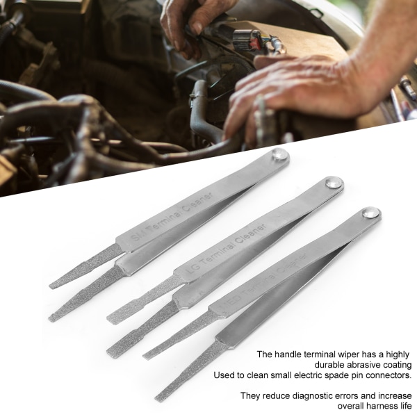 3 STK Terminal Cleaner Set Auto Repair Hardware Tool for Small Electric Spade Pin Connector