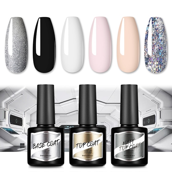9-delad gelnagellackset Manikyr nagellackset för nagelkonst salongdesign Manikyr startset