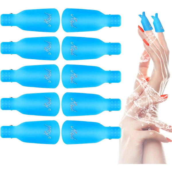 Nagelkapsel, Nagellacksborttagningsklämmor, 10 st Semipermanent Nagellacksklämma, UV Semipermanent Nagelklämma Verktygskapsel, för Nagelkonst Gelénaglar, Slumpmässig Färg