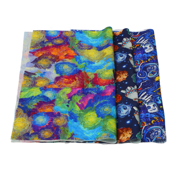 Sytyg Mjuk hudvänlig Andas print Quiltduk för DIY Craft Bag Kläder Typ 3