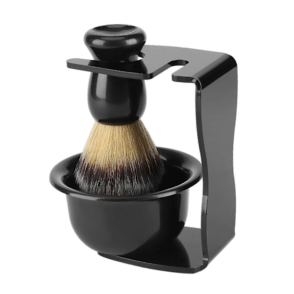 Barberskål 3 STK Profesjonell Barberkost for Menn + Stativ/Holder + Skålsett