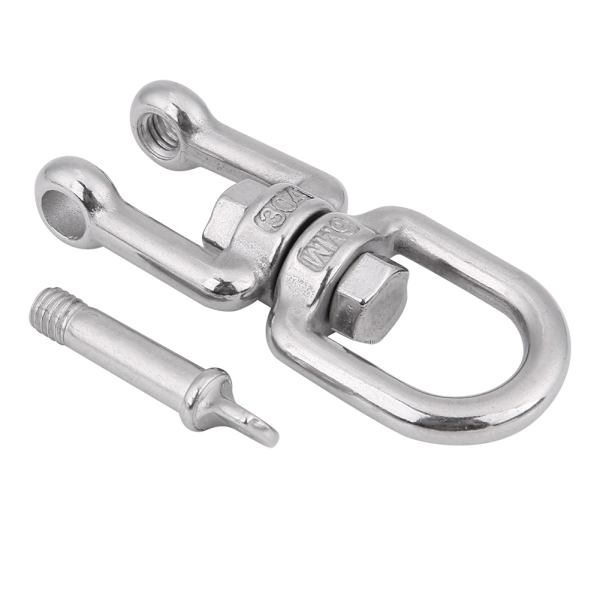 Heavy Duty 304 Rustfritt Stål Svingbar Ring Snap Rullende Sjakkel Enhet (6mm)