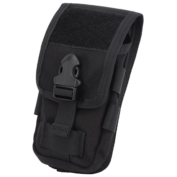 LB-14 1000D polyesteri kaksikerroksinen ulkona riippuva matkapuhelinlaukku Tactics monitoiminen EDC vyötäröpakkaus, musta 4 tuumaa