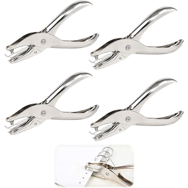 Enkelt Hulmaskine 3mm Hulmaskine 4 Stk. Metal Hulmaskine Tang Papir Hulmaskine Tang Enhuls Hulmaskine Tang